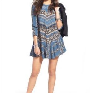 Free people smooth talker blue tunic/dress